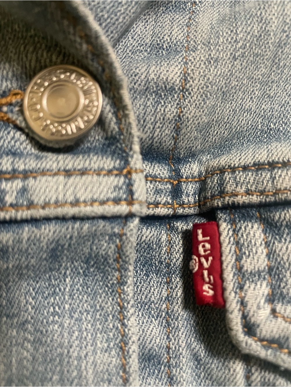 Levi's Light Blue Denim Jean Jacket with Red Tab